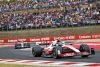 HUNGARORING, HUNGARY - JULY 31: Mick Schumacher, Haas VF-22, leads Zhou Guanyu, Alfa Romeo C42 during the Hungarian GP at Hungaroring on Sunday July 31, 2022 in Budapest, Hungary. (Photo by Andy Hone / LAT Images)